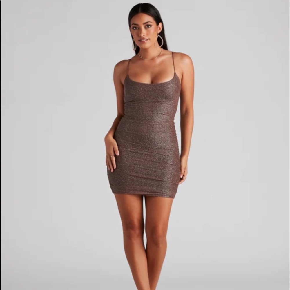 Gorgeous Glam Glitter Mesh Mini Dress